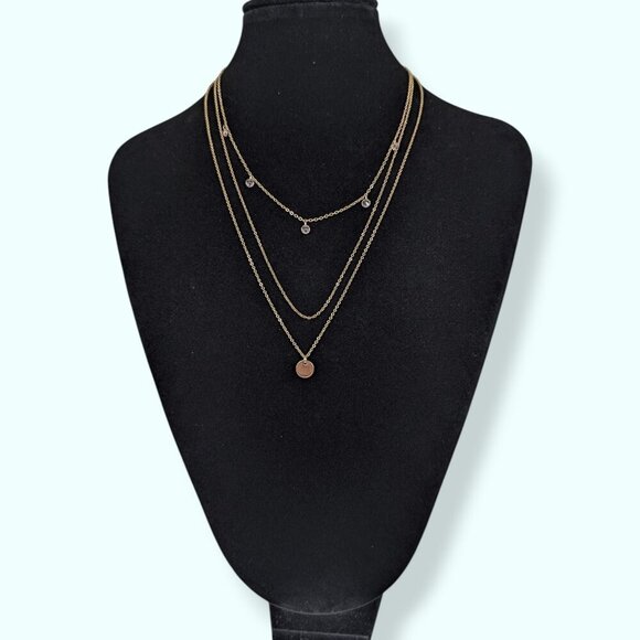 Dainty 3-Strand Accented Chain Necklace - Picture 3 of 6